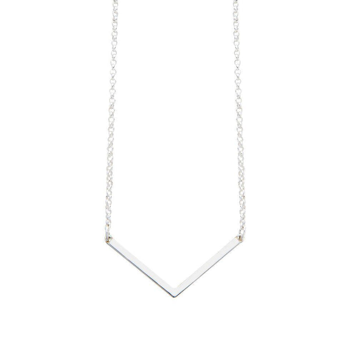 Geometric Angle Necklace in Silver