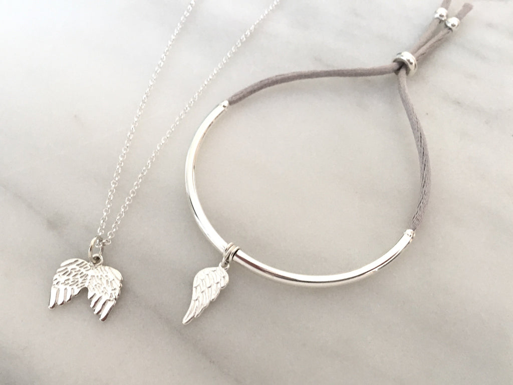 Angel Wing Unity Friendship Bracelet in Sterling  Silver