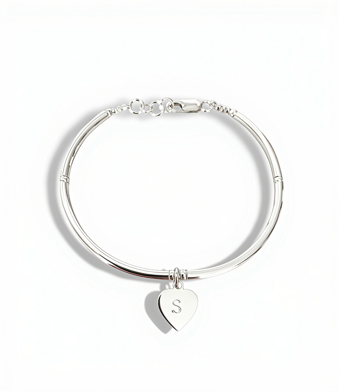 Personalised Initial Simplicity Bracelet in Sterling Silver
