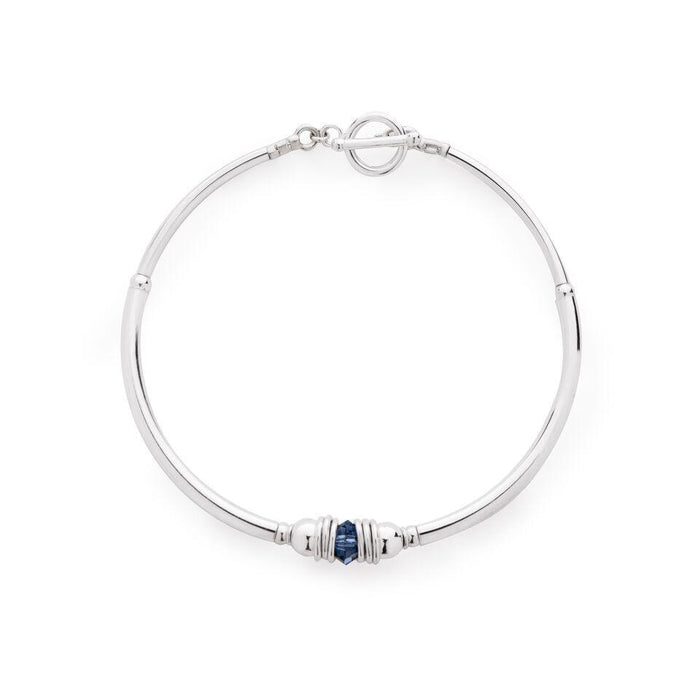 Purity Bracelet in Sterling Silver with Swarovski Crystal + Navy Blue