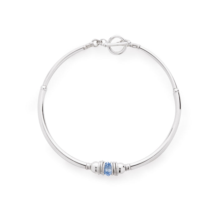 Purity Bracelet in Silver with Swarovski Crystal + Sapphire Blue