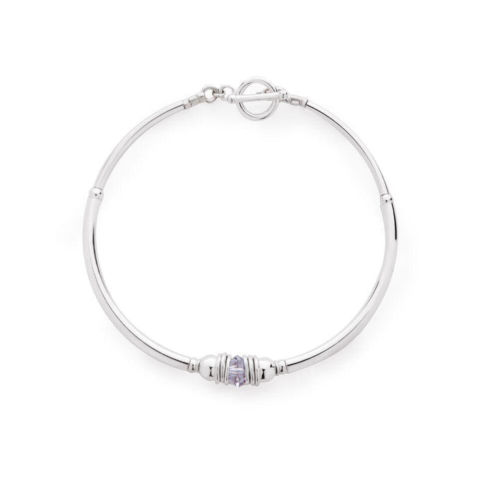 Purity Bracelet in Silver with Swarovski Crystal + Grey/Mauve