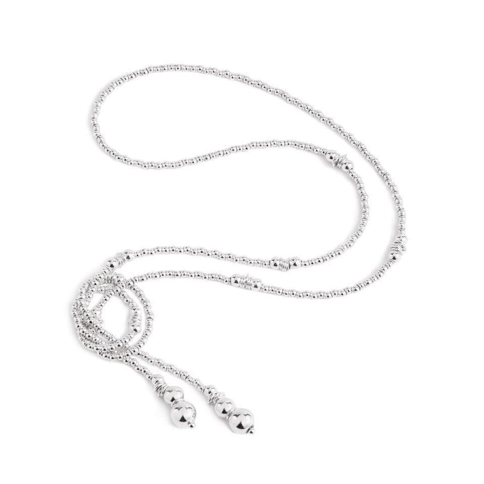 Fluidity Lariat in Silver and Swarovski