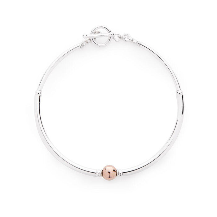 Simplicity Bracelet in Silver + Rose Gold