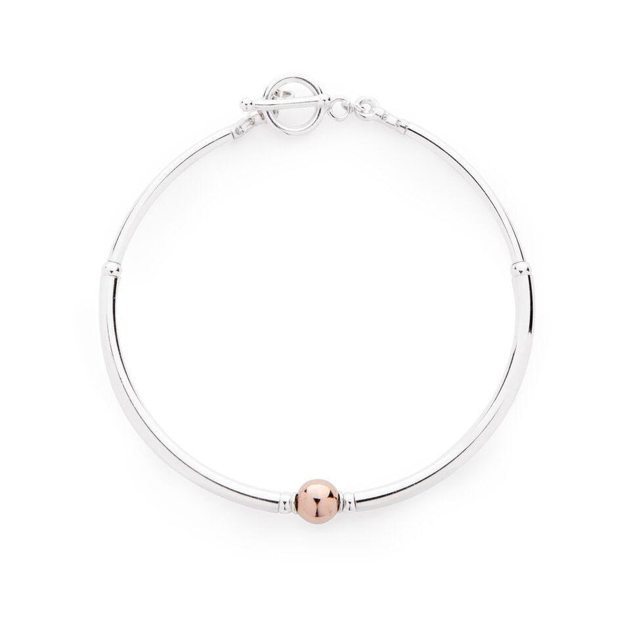 Simplicity Bracelet in Silver + Rose Gold