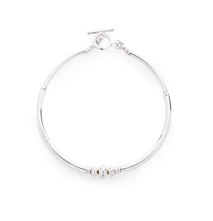 Simplicity Triple Bead Bracelet in Sterling Silver
