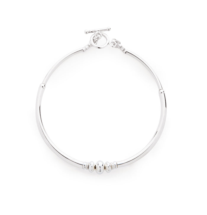 Simplicity Triple Bead Bracelet in Sterling Silver