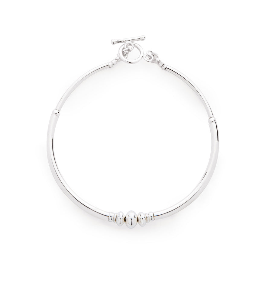 Simplicity Triple Bead Bracelet in Sterling Silver