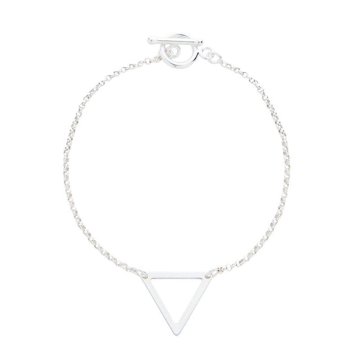 Geometric Triangle Bracelet in Silver