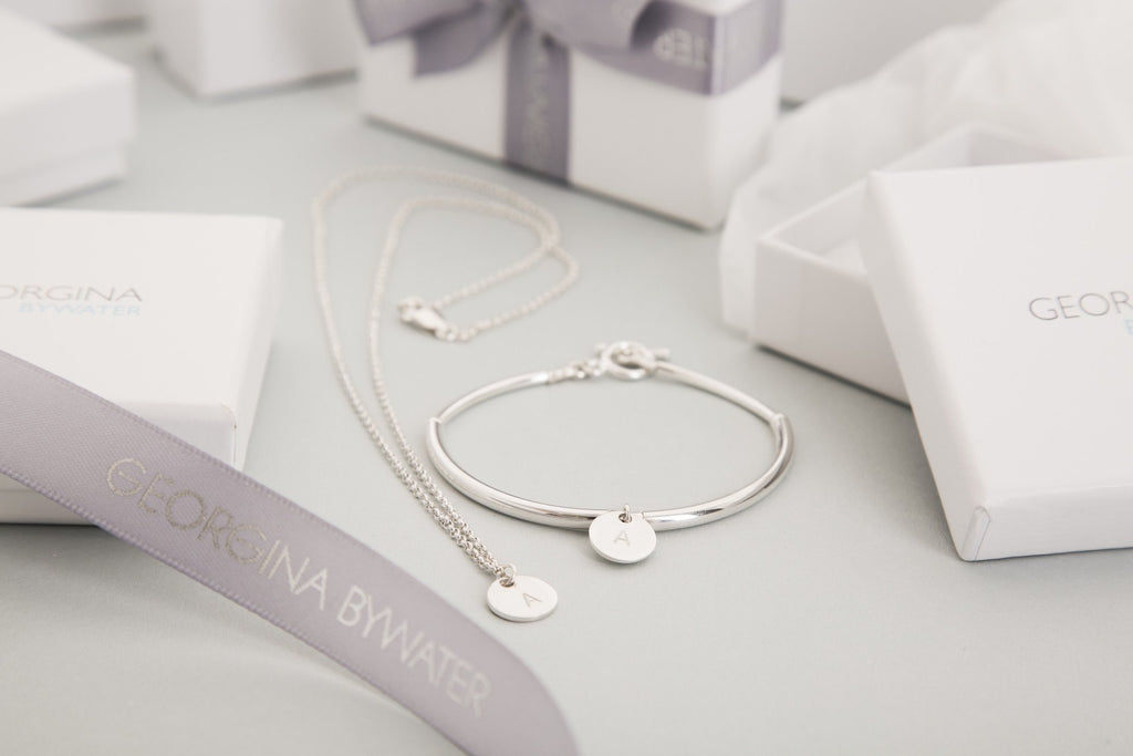 Personalised Initial Simplicity Bracelet in Silver