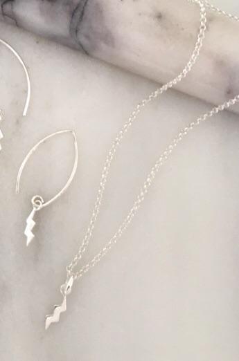 Lightening Bolt Necklace in Silver