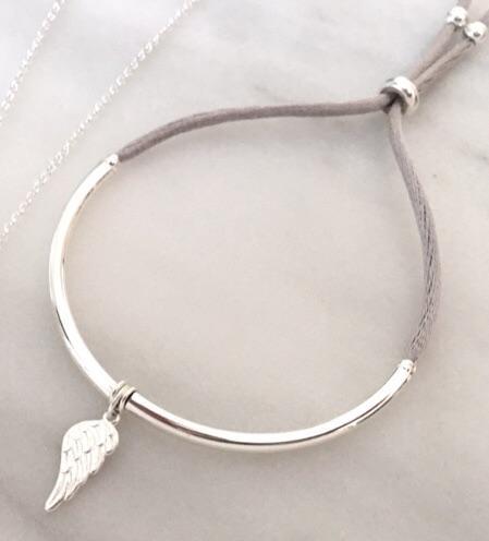 Angel Wing Unity Friendship Bracelet in Silver