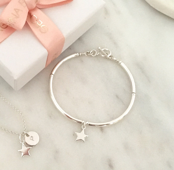 Star Charm Simplicity Bracelet in Sterling Silver